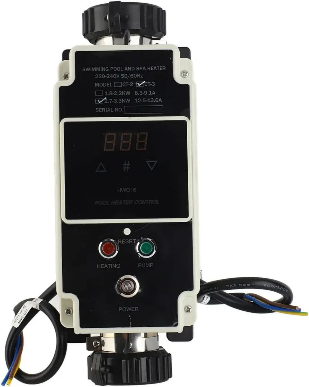 Elektronischer Pool-Heizstab 3kW mit Digitalanzeige für Spa und Badewanne, 220-240V