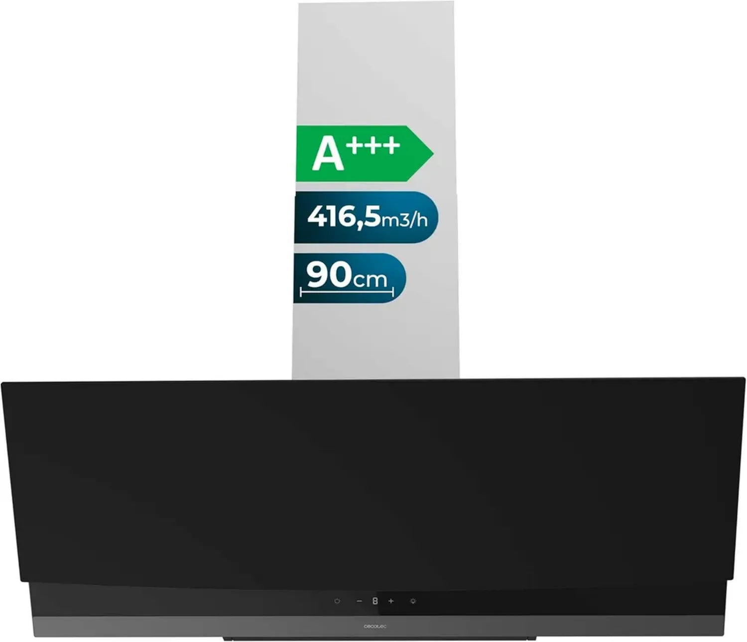 Cecotec Dekorative Dunstabzugshaube 90cm, 416,5 m³/h, A+++, Effizienter DC-Motor für Moderne Küchen