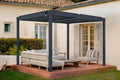 Bioklimatische Pergola Piana 3x2,5m aus grauem Aluminium, freistehend