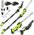 Akku Kettensäge & Heckenschere Set, 6 Zoll mit 2x 4000 mAh, für Gartenpflege und Holzarbeiten