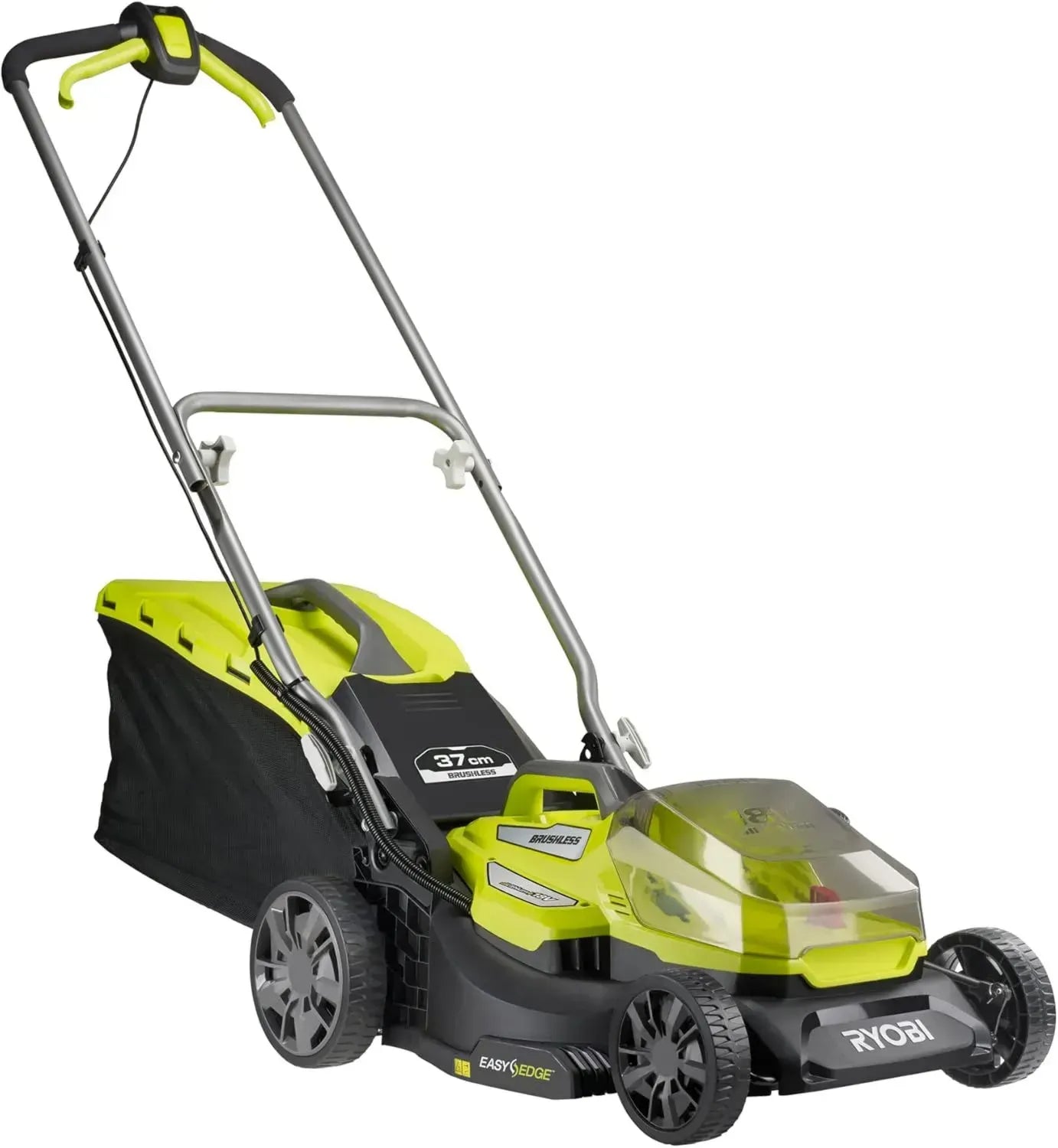 RYOBI 18V Akku-Rasenmäher mit 37 cm Schnittbreite, bürstenlosem Motor für mittlere Gärten