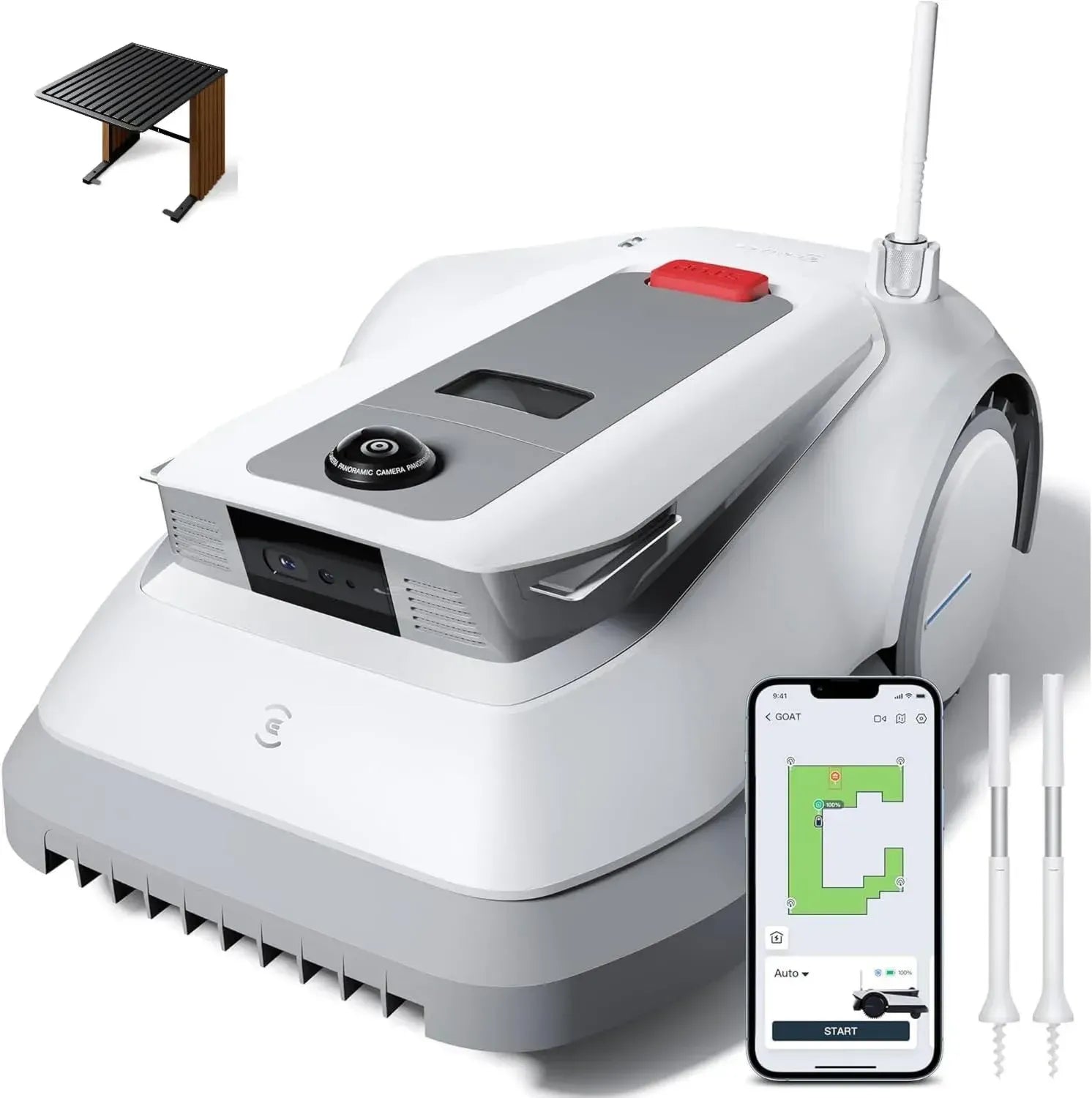 ECOVACS Goat G1-800 Mähroboter mit Garage, 800m², kabellos, automatische Navigation über UWB, Vision & GPS