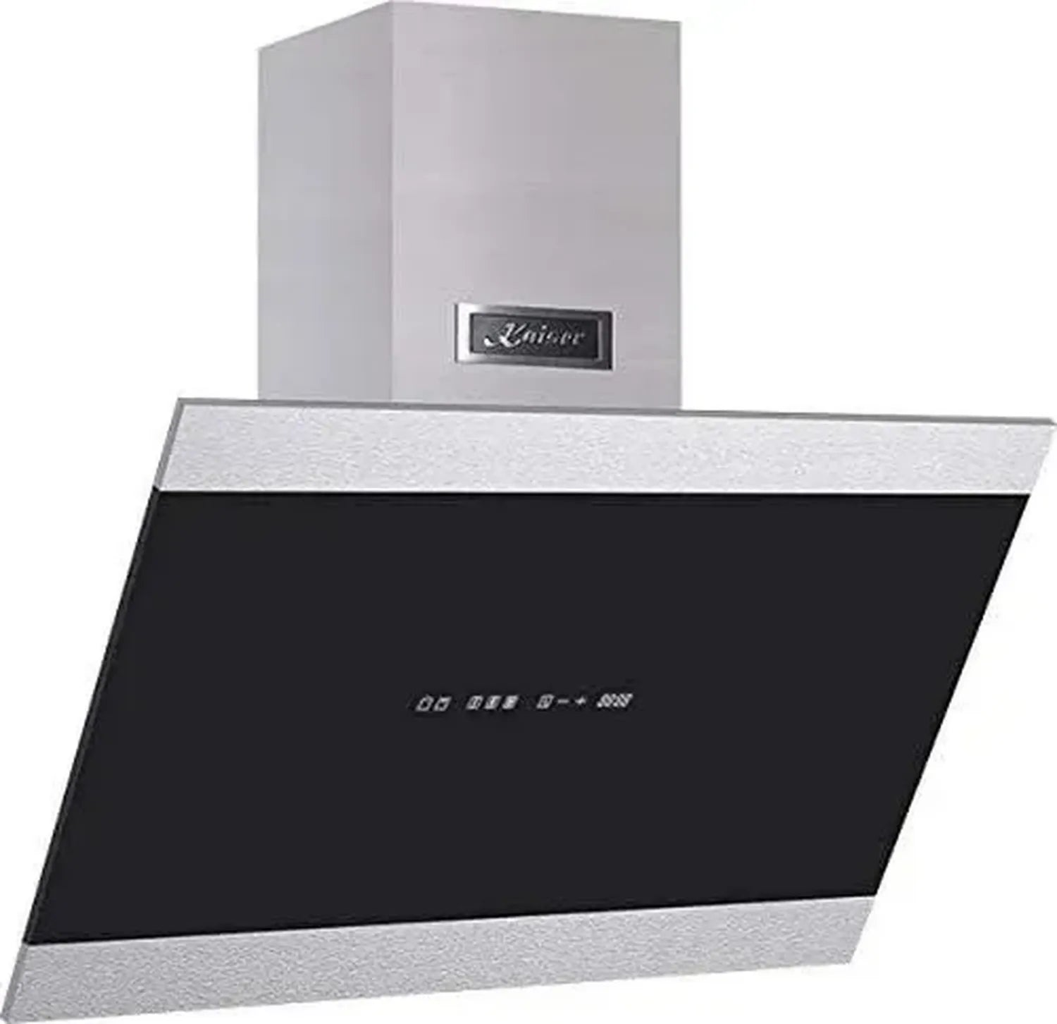 Kaiser Kopffrei-Dunstabzugshaube 80 cm mit Umluftset, 1250 m³/h Motor, Edelstahl-Glaswand, Timer, Touch-Display, Energieklasse A