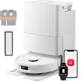 Roborock QV 35S: Saugroboter mit HyperForce-Wischfunktion, 10.000 Pa Saugleistung, Anti-Tangle-Bürsten, Anhebbarer Mop, Intelligente Hindernisvermeidung, All-in-One Dockingstation in Weiß