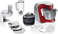 Bosch Küchenmaschine Serie 4, 1000 W, Edelstahl-Schüssel 3,9 L, Planetenrührwerk, Dunkelrot