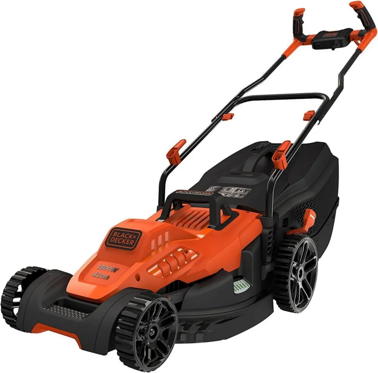 Black+Decker Rasenmäher 1800W, 42cm, höhenverstellbar, 50l Auffangbehälter, ideal für große Flächen