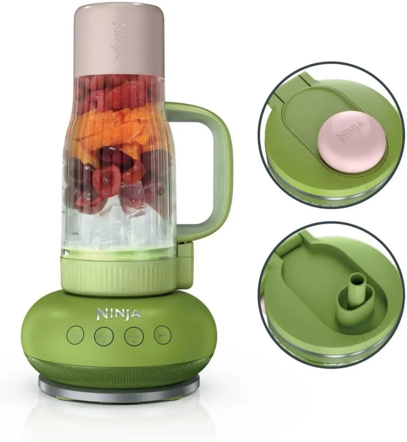 Ninja BlendBoss Hochleistungsmixer mit tragbarem Becher, abnehmbarer Reisebecher, 3 Auto-Modi, Wassermelonen-Geschmack