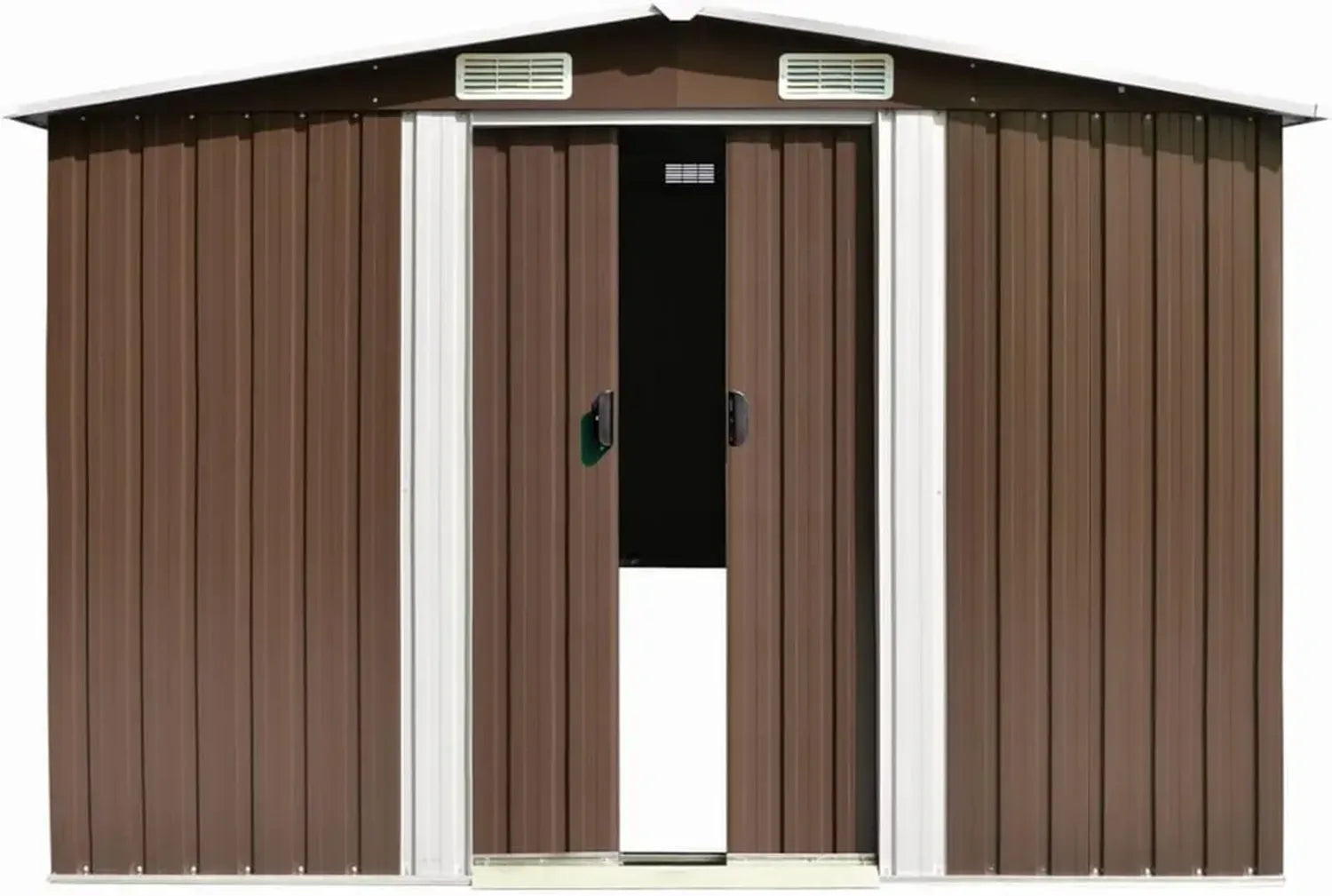 Metall Geräteschuppen Braun 257x392x181 cm Modell 143347 für Garten